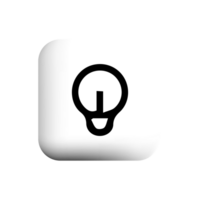 Light bulb icon on white square button png