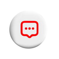 Red speech bubble icon on a white button png