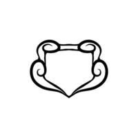 shield symbol with ornaments and black color vector
