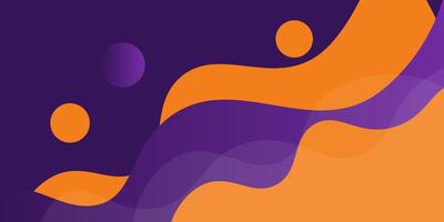 Modern orange purple geometric business banner design. Creative banner design with wave shape and line as template. vector