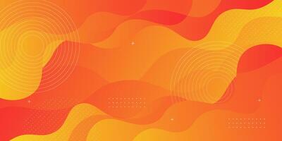 Bright orange abstract background with simple shapes and wavy lines. Popular and modern with 3d shadow concept. Eps10 vector