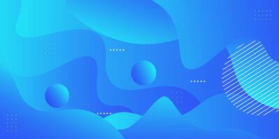 Blue geometric business banner design. Creative banner design with wave and circle shape as template. Simple design on horizontal banner. Eps10 vector