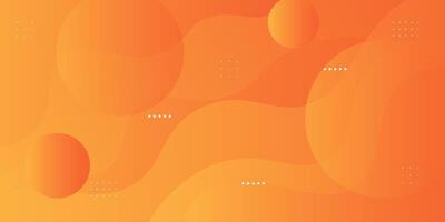 Bright orange abstract background with simple shapes and wavy lines. Fresh and colorful orange design. popular and modern with shadow 3d concept. Eps10 vector