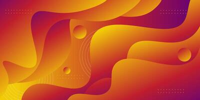 Abstract colorful orange geometric wave background. Fluid color design with shadow. Liquid shape composition. Eps10. vector
