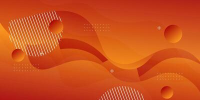 Dark orange geometric business banner design. Creative banner design with wave shape and lines as template. Simple horizontal banner. Eps10 vector