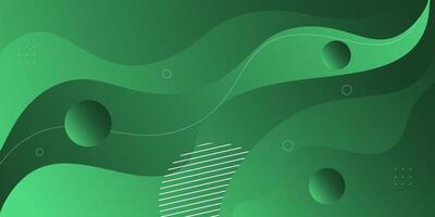 Green wave background with simple shapes and line patterns. Simple wave green design. Modern geometric shape concept. eps10 vector