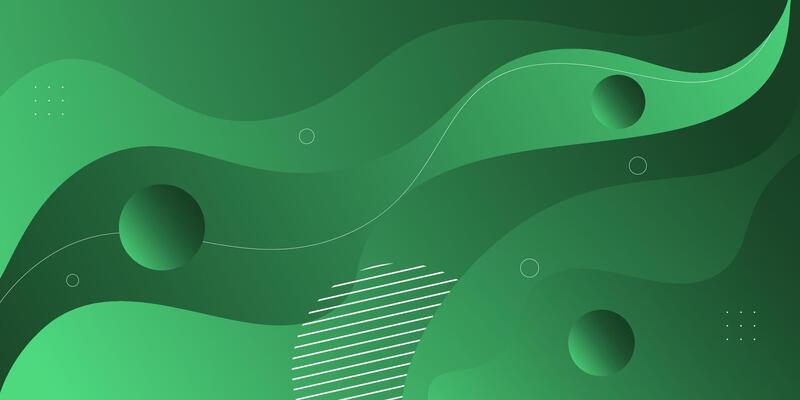 Green wave background with simple shapes and line patterns. Simple wave green design. Modern geometric shape concept. eps10