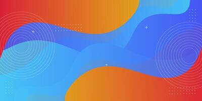 Blue and orange geometric business banner design. Creative banner design with wave shape. Simple design on horizontal banner. eps10 vector