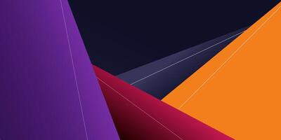Purple and orange wave background. Abstract colorful paper cut. Dark colored geometric shapes on background. Eps10 vector