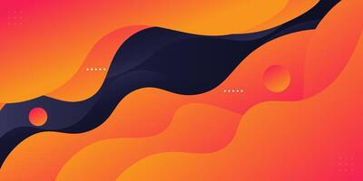 Modern dark blue and orange geometric business banner design. Creative banner design with wave and line shape as template. vector
