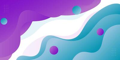 Blue and purple geometric business banner design. Creative banner design with wave and line shape as template. Simple design on white horizontal banner. Eps10 vector