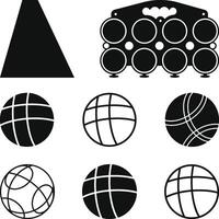 Set of Bocce Ball Logos and Icons, Bocce Ball Game Set design flat modern isolated illustration vector