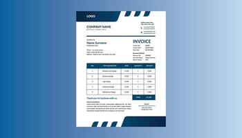 Modern Invoice Design. Minimal Template Display for Promotional Campaign. vector