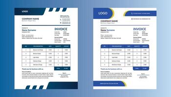 Modern Invoice Design in Bundle. Minimal Template Display for Promotional Campaign. vector
