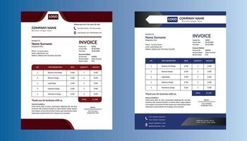 Modern Invoice Design in Bundle. Elegant Template Display for Promotional Campaign. vector