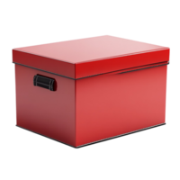 Stylish Red and Gold Box with Handle Isolated on Transparent Background png