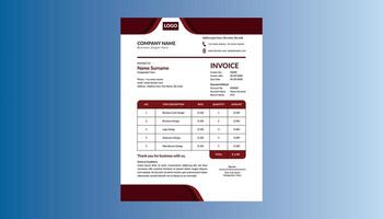 Modern Invoice Design. Elegant Template Display for Promotional Campaign. vector