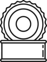illustration of can design with open outline black and white vector