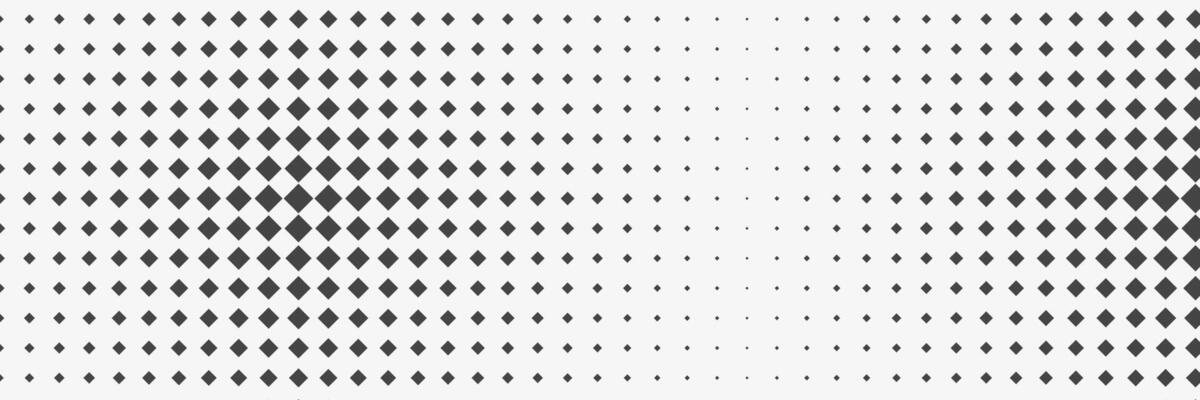 Abstract halftone background. Surface made of gray rhombs on white