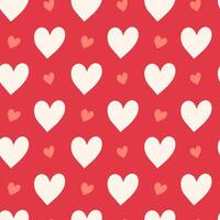 Valentine's Day seamless pattern. White and red background vector