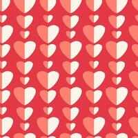 Small and big hearts on red background. Seamless Pattern for Valentines Day vector