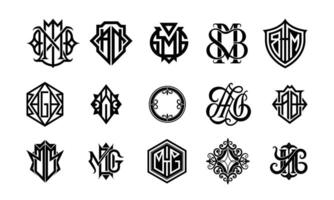 Decorative and Elegant Monogram Logo Concepts vector