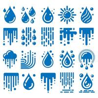 Water drops element design. Isolated on white background. vector