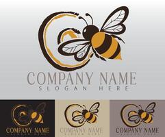 A creative bee logo design template that captures the essence of nature and productivity in a sleek and modern way. vector
