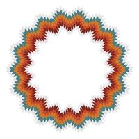 Southwestern Ethnic round geometric seamless frame. Colorful Aztec shape round border. vector