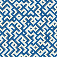 Navy blue striped maze seamless geometric pattern. Diagonal lines labyrinth infinity background. vector
