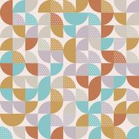 Modern Bauhaus semicircles seamless pattern with dot and lines textures. Geometric pattern, tile, mosaic background. vector