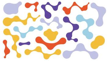 Colorful collection of rounded shapes. Organic stains, design elements isolated on white background. Poster or print. vector