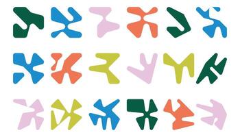 Modern tangents shapes set. Collection of Bauhaus rounded design elements. vector