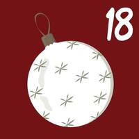Advent-Christmas calendar, Christmas tree toy, New Year's ball, toy. A greeting card for printing. Illustration vector