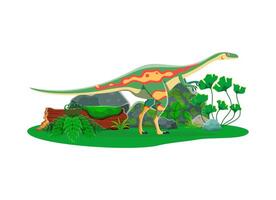 Cartoon Elaphrosaurus dinosaur cute character vector