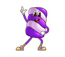 Groovy marshmallow sweet Cartoon pastry character vector