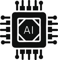 AI chip microprocessor icon. vector