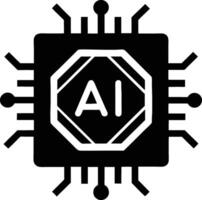 Artificial intelligence icon microchip design. vector