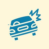 Car crash trendy creative cute abstract illustration colorful useful design vector