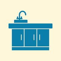 Kitchen sink trendy creative cute abstract illustration colorful useful design vector