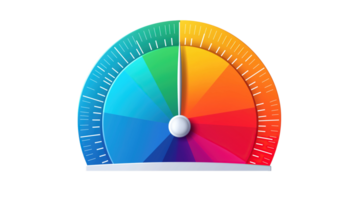 Risk Meter Indicator from Low to High Level on Transparent Background png