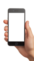 Smartphone in Hand with Transparent Screen, Isolated on Clear Background png