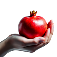 a holding hand a red pomegranate png