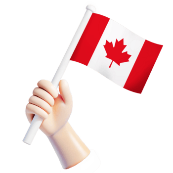 hand waving canada flag illustrator country support 3d cartoon style illustration png