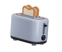 Bread with toaster machine icon 3d render concept of Electrical toaster kitchen appliance icon illustration png
