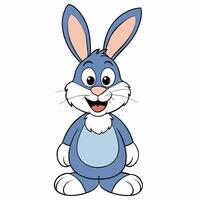 Cute cartoon rabbit isolated on white background. Front view. vector