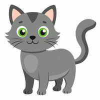 Cute cartoon cat isolated on white background. Side view. vector