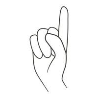 sketch linear hand figure Point your index finger vector