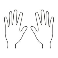 sketch linear hand figure Raise left and right hand vector