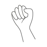 sketch linear hand figure fists upwards vector